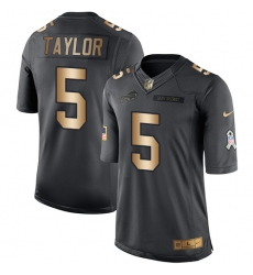 Youth Nike Buffalo Bills #5 Tyrod Taylor Limited Black/Gold Salute to Service NFL Jersey