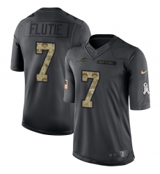 Men's Nike Buffalo Bills #7 Doug Flutie Limited Black 2016 Salute to Service NFL Jersey
