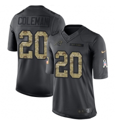 Men's Nike Carolina Panthers #20 Kurt Coleman Limited Black 2016 Salute to Service NFL Jersey