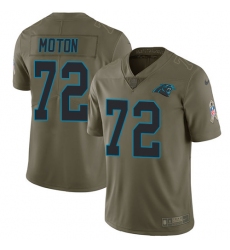 Men's Nike Carolina Panthers #72 Taylor Moton Limited Olive 2017 Salute to Service NFL Jersey
