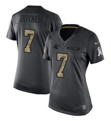 Women's Nike Carolina Panthers #7 Harrison Butker Limited Black 2016 Salute to Service NFL Jersey