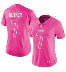 Women's Nike Carolina Panthers #7 Harrison Butker Limited Pink Rush Fashion NFL Jersey