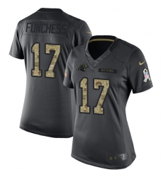 Women's Nike Carolina Panthers #17 Devin Funchess Limited Black 2016 Salute to Service NFL Jersey