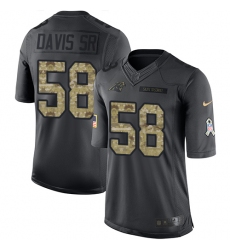 Men's Nike Carolina Panthers #58 Thomas Davis Limited Black 2016 Salute to Service NFL Jersey