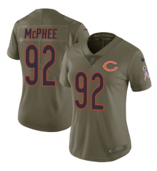 Women's Nike Chicago Bears #92 Pernell McPhee Limited Olive 2017 Salute to Service NFL Jersey