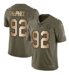 Youth Nike Chicago Bears #92 Pernell McPhee Limited Olive/Gold Salute to Service NFL Jersey