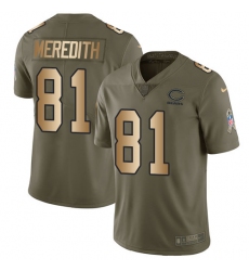 Youth Nike Chicago Bears #81 Cameron Meredith Limited Olive/Gold Salute to Service NFL Jersey