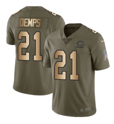 Youth Nike Chicago Bears #21 Quintin Demps Limited Olive/Gold Salute to Service NFL Jersey