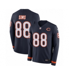 Men's Nike Chicago Bears #88 Dion Sims Limited Navy Blue Therma Long Sleeve NFL Jersey