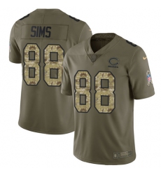 Men's Nike Chicago Bears #88 Dion Sims Limited Olive/Camo Salute to Service NFL Jersey