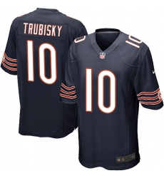 Men's Nike Chicago Bears #10 Mitchell Trubisky Game Navy Blue Team Color NFL Jersey