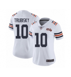 Women's Chicago Bears #10 Mitchell Trubisky White 100th Season Limited Football Jersey