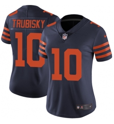 Women's Nike Chicago Bears #10 Mitchell Trubisky Navy Blue Alternate Vapor Untouchable Limited Player NFL Jersey