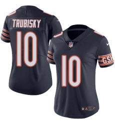 Women's Nike Chicago Bears #10 Mitchell Trubisky Navy Blue Team Color Vapor Untouchable Limited Player NFL Jersey
