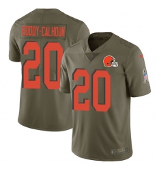 Men's Nike Cleveland Browns #20 Briean Boddy-Calhoun Limited Olive 2017 Salute to Service NFL Jersey