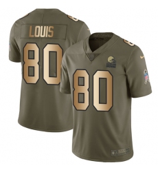 Youth Nike Cleveland Browns #80 Ricardo Louis Limited Olive/Gold 2017 Salute to Service NFL Jersey