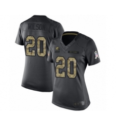 Women's Cleveland Browns #20 Howard Wilson Limited Black 2016 Salute to Service Football Jersey