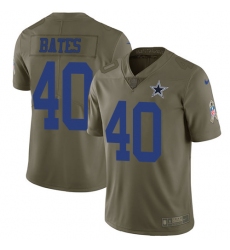 Youth Nike Dallas Cowboys #40 Bill Bates Limited Olive 2017 Salute to Service NFL Jersey