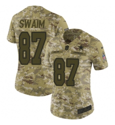 Women's Nike Dallas Cowboys #87 Geoff Swaim Limited Camo 2018 Salute to Service NFL Jersey