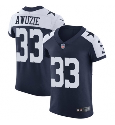 Men's Nike Dallas Cowboys #33 Chidobe Awuzie Navy Blue Throwback Alternate Vapor Untouchable Elite Player NFL Jersey