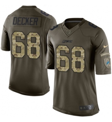 Men's Nike Detroit Lions #68 Taylor Decker Elite Green Salute to Service NFL Jersey