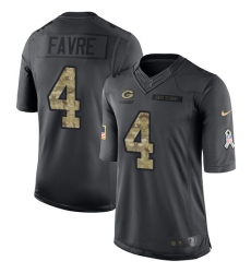 Men's Nike Green Bay Packers #4 Brett Favre Limited Black 2016 Salute to Service NFL Jersey