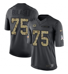 Youth Nike Green Bay Packers #75 Bryan Bulaga Limited Black 2016 Salute to Service NFL Jersey