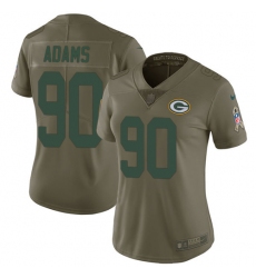 Women's Nike Green Bay Packers #90 Montravius Adams Limited Olive 2017 Salute to Service NFL Jersey