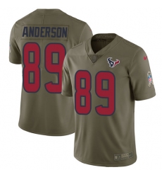 Men's Nike Houston Texans #89 Stephen Anderson Limited Olive 2017 Salute to Service NFL Jersey