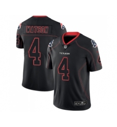 Men's Texans #4 Deshaun Watson NFL 2018 Lights Out Black Color Rush Limited Jersey