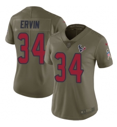 Women's Nike Houston Texans #34 Tyler Ervin Limited Olive 2017 Salute to Service NFL Jersey