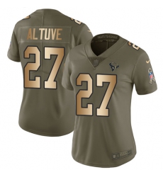 Women's Nike Houston Texans #27 Jose Altuve Limited Olive/Gold 2017 Salute to Service NFL Jersey