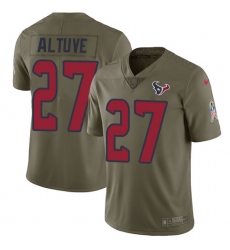 Youth Nike Houston Texans #27 Jose Altuve Limited Olive 2017 Salute to Service NFL Jersey