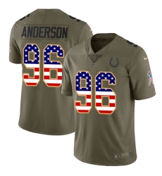 Youth Nike Indianapolis Colts #96 Henry Anderson Limited Olive/USA Flag 2017 Salute to Service NFL Jersey