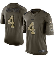 Men's Nike Indianapolis Colts #4 Adam Vinatieri Elite Green Salute to Service NFL Jersey