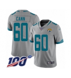 Men's Jacksonville Jaguars #60 A. J. Cann Silver Inverted Legend Limited 100th Season Football Jersey