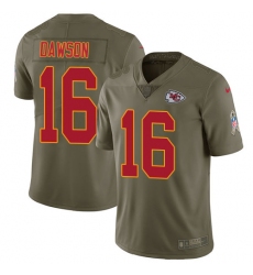 Men's Nike Kansas City Chiefs #16 Len Dawson Limited Olive 2017 Salute to Service NFL Jersey