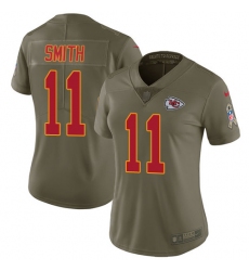 Women's Nike Kansas City Chiefs #11 Alex Smith Limited Olive 2017 Salute to Service NFL Jersey