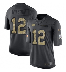 Men's Nike Kansas City Chiefs #12 Albert Wilson Limited Black 2016 Salute to Service NFL Jersey