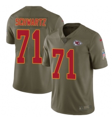 Youth Nike Kansas City Chiefs #71 Mitchell Schwartz Limited Olive 2017 Salute to Service NFL Jersey