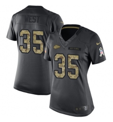 Women's Nike Kansas City Chiefs #35 Charcandrick West Limited Black 2016 Salute to Service NFL Jersey