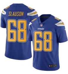 Youth Nike Los Angeles Chargers #68 Matt Slauson Limited Electric Blue Rush Vapor Untouchable NFL Jersey